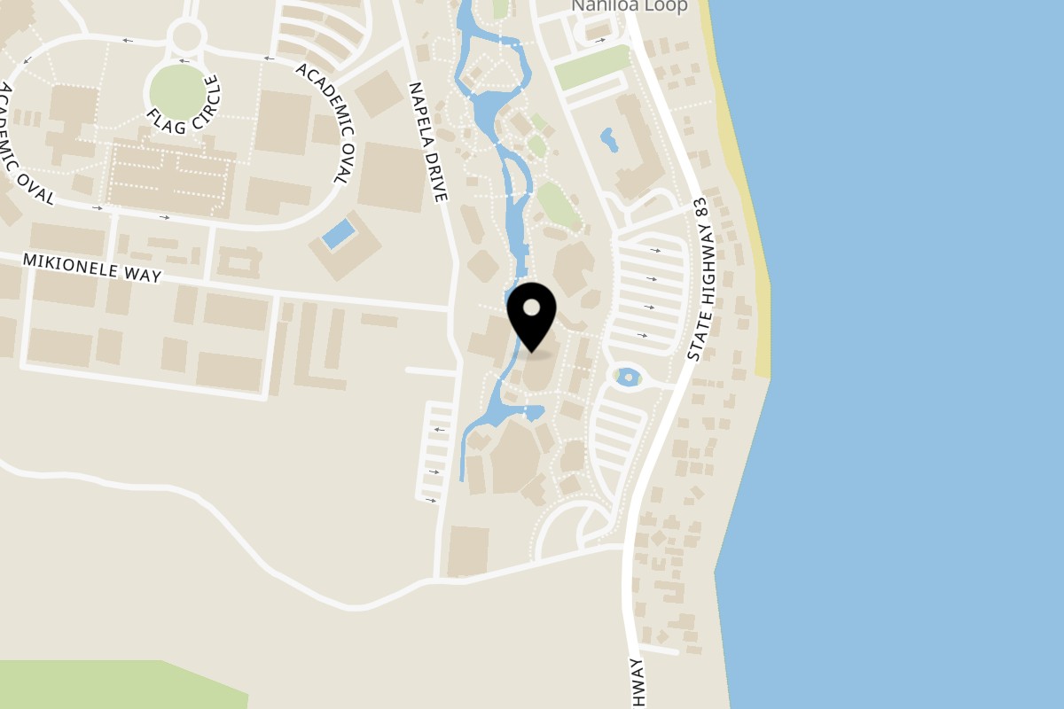 Map showing the location of Kiwi Style Fish and Chips Hawaii on 55-370 Kamehameha Hwy Bldg 5 in Laie